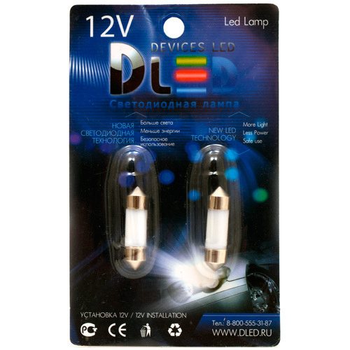Светодиодные софитные лампы DLED C5W 31 мм 12 HP